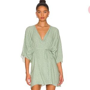 Anna Nata wrap dress in antique green